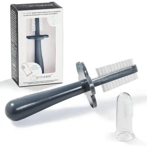 grabease Toddler Toothbrush Double Sided, Gray