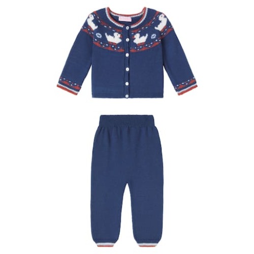 Baby Mavi wool cardigan and pants set