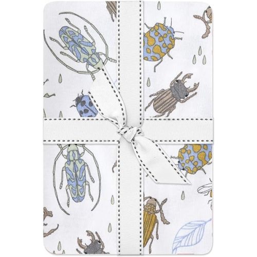 Frankie Fitted Crib Sheet 100% Organic Cotton for Baby & Toddler Mattress, Breathable for Boys & Girls, Little Bugger, One Size