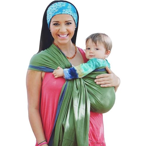 Hip Baby Wrap - Adjustable Baby Ring Sling & Infant Wrap Carrier for Newborns & Toddlers - Soft Cotton Baby Wrap for Babywearing - for Nursing and Infant Shower Gifts, 8-35 lbs - Fern