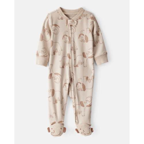 Baby Boy Mammoth Print 100% Cotton Long-Sleeve Snug Fit Sleep & Play Pajamas - Beige | Carter's