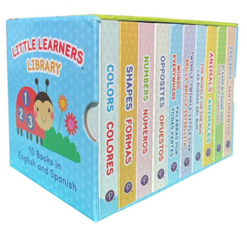 Bilingual 10 Board Books in Spanish & English: Little Library Counting, Colors, Feelings, Animals, The Wheels on the Bus, ABCs, and More (English and Spanish Edition)