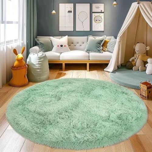 LOVEVOOK Round Fluffy Area Rug - Super Soft Circle Rugs for Kids Room - Shaggy Rugs for Nursery Fuzzy Carpet for Boys Girls Room