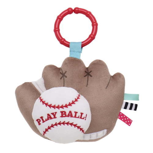Magic Years 8 inch Baseball Pull and Jiggle Plush Activity Toy with Rattle