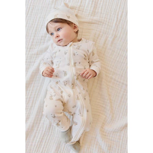 Organic Cotton Reese Zip Onepiece - Lapin Jardin – Jamie Kay USA