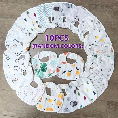 10pcs random floral pattern gauze bibs baby drool bibs kids - Temu Canada