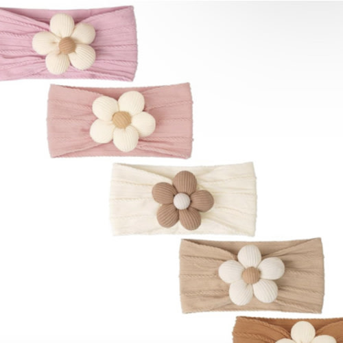CÉLLOT 5 Pcs Baby Flower Headbands Baby Girls Nylon Headbands Soft Hairbands Hair Accessories for Newborn Infant Toddler Kids
