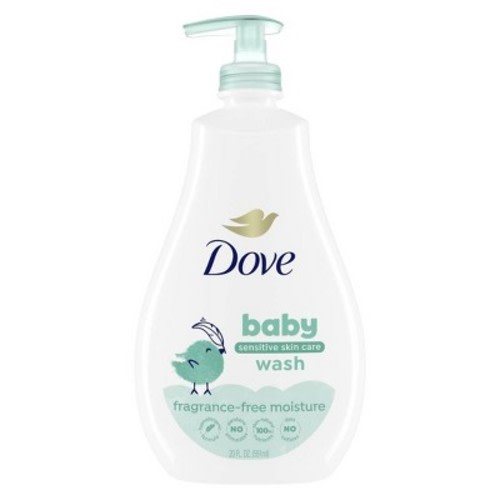 Baby Dove Fragrance Free Moisture Baby Body Wash & Shampoo Hypoallergenic for Eczema-Prone Skin - 20 fl oz