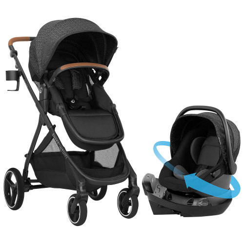 Evenflo Shyft Intuiti Travel System with Revolve180 LiteMax NXT Infant Car Seat - Black