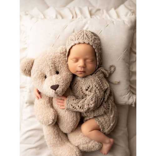 Knitted romper & bonnet,Newborn Photography Prop Set,Newborn photography outfit,Newborn girl photoshoot outfit,Pregnancy gift,Newborn props