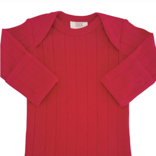 Red / Organic Pointelle Long Sleeve Bodysuit – SpearmintLOVE