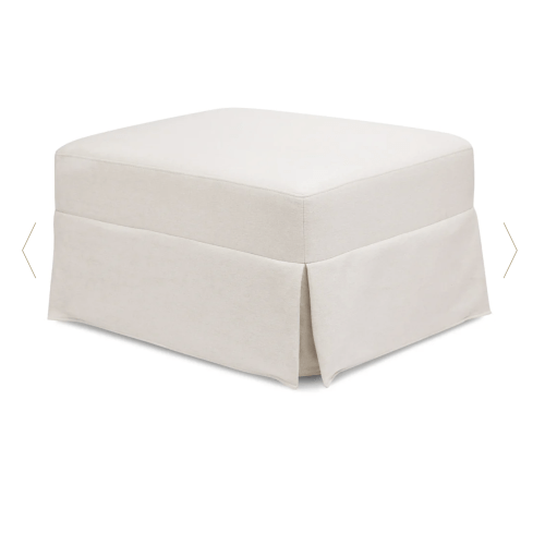 Crawford Gliding Ottoman in Performance Cream Eco-Weave | Over The Moon