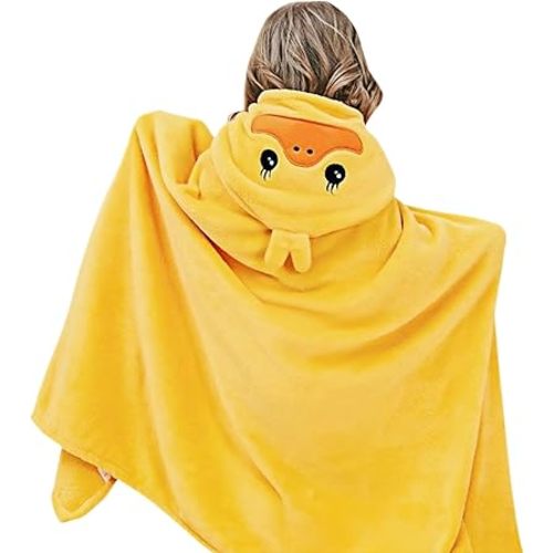 Toddler Hooded Bath Towel, 27.5"X55" Girl Boy Robe with Hood 3-8,Soft Absorbent Baby Bath Towels, Highly Absorbent Bathrobe Blanket Kids Shower Gifts,Toallas de Baño para Bebe