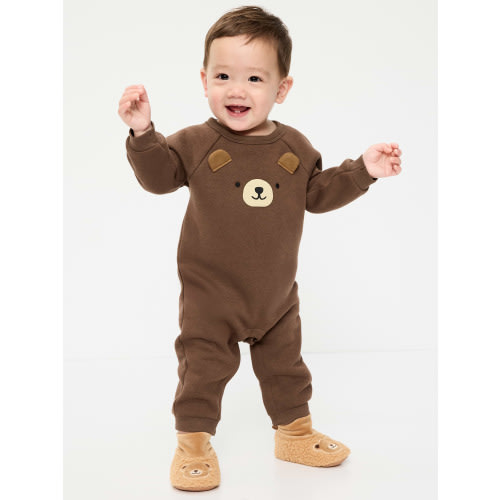 Printed Long-Sleeve Fleece One-Piece for Baby