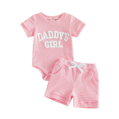 DADDY'S GIRL Striped Outfit - Hazel & Bo