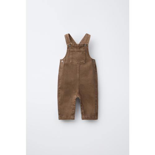 PLAIN TWILL OVERALLS - taupe brown | ZARA United States