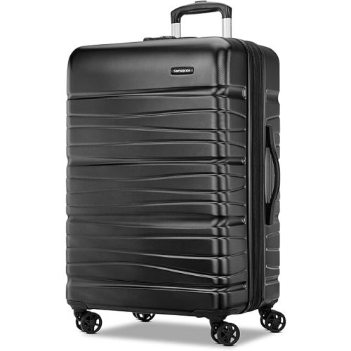 Samsonite Evolve SE Hardside Expandable Luggage with Double Wheels, Bass Black, Large Spinner