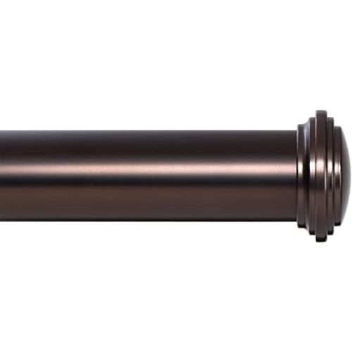 Ivilon Window Curtain Rod Decorative End Cap Design, 1 Inch Rod, 48 to 86 Inch. Oil Rubbed Bronze