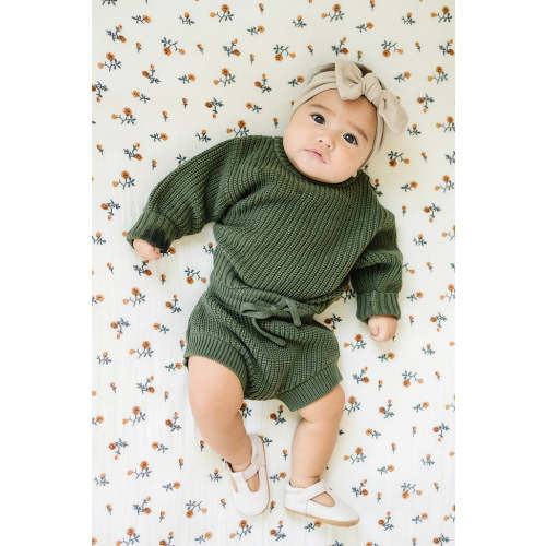 Baby Girl  Oatmeal Ribbed Head Wrap | Organic Cotton