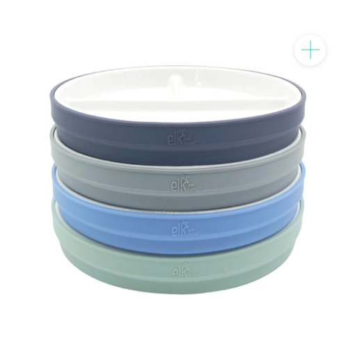 6.7"/16cm Porcelain White Divided Plates with Silicone Sleeves