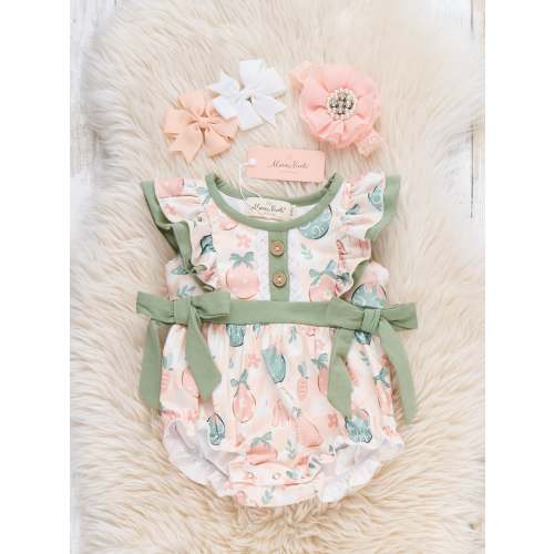 Celebrate Eggs Ruffle Bubble Romper