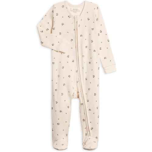 Colored Organics Baby Zip-Up Footed Sleeper with 2-Way Zipper - Newborn Organic Cotton Pajamas