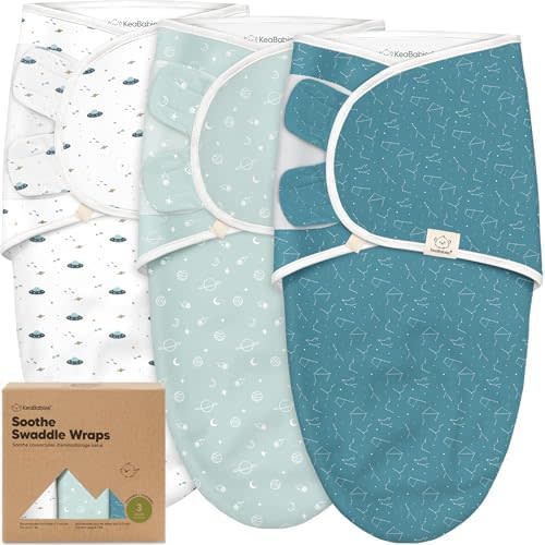 KeaBabies 3-Pack Organic Baby Swaddles for Newborns, Infant (0-6M)
