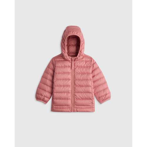 Lightweight Down Hooded Puffer Jacket - Baby in Dusty Rose