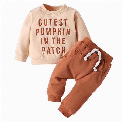 HCNTES Toddler Baby Boy Clothes Boy Outfit Long Sleeve Hoodie Sweatshirt Pant Fall Winter Clothes Set clothing boys(Beige,6-12 Months)