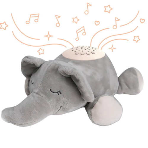 PureBaby Sound Sleepers Portable Sound Machine & Star Projector - Plush Sleep Aid for Baby and Toddlers with Soothing Night Light Display, 10 Lullabies, White Noise, and Heartbeat Sounds (Elephant)