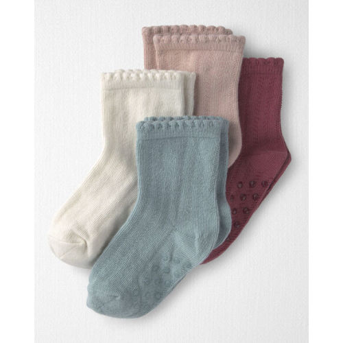 Toddler Girl 4-Pack No-Slip Ankle Socks Made with Organic Cotton - Little Planet | Carter's