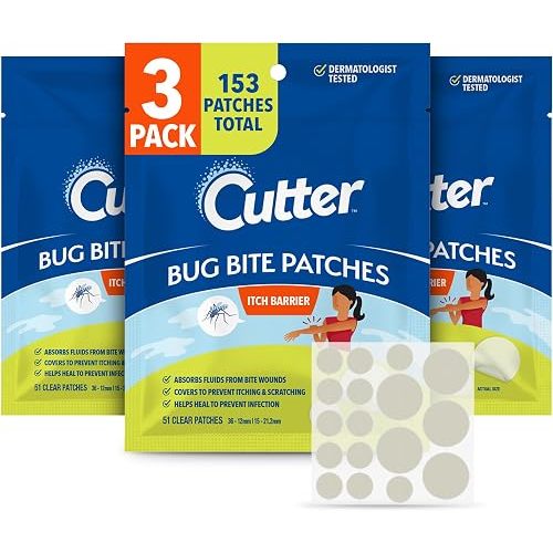 Cutter Bug Bite Itch Relief Hydrocolloid Patches, 153 Count