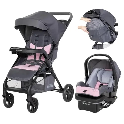 Baby Trend Passport® Cargo Stroller Travel System with EZ-Lift™ PLUS Infant Car Seat, Pink Bamboo