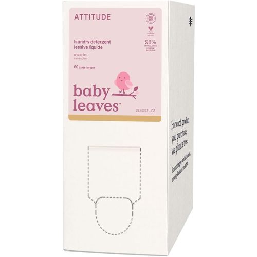 ATTITUDE Baby Laundry Detergent Liquid, EWG Verified, Safe for Baby Clothes, Infant, Newborn, Vegan, Naturally Derived Washing Soap, HE Compatible,