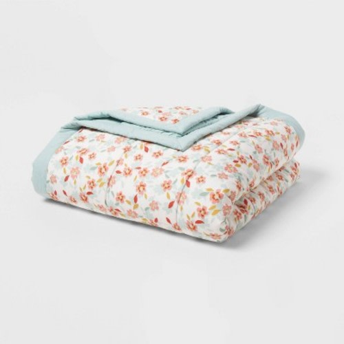 Twin/Twin XL Down Alternative Blanket Pink Floral - Room Essentials™