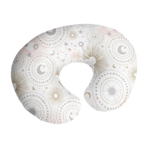 Sweet Jojo Designs Star and Moon Nursing Breastfeeding Pillow Cover Case (Pillow Not Included) Blush Pink Gold Grey Celestial