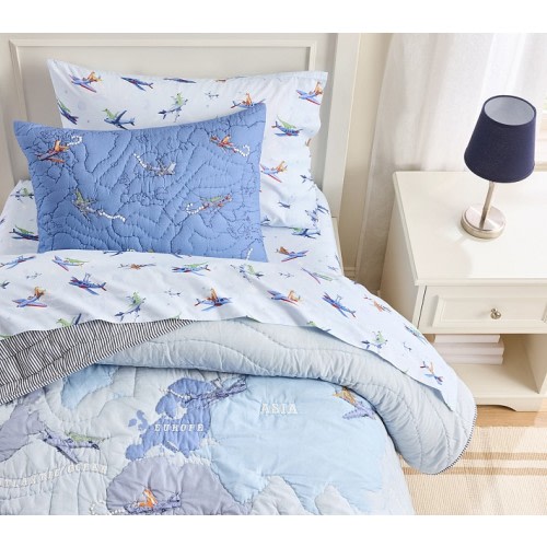 Airplane Map Quilt & Shams | Pottery Barn Kids