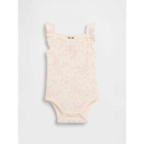 Baby Pointelle Rib Floral Tank Bodysuit
