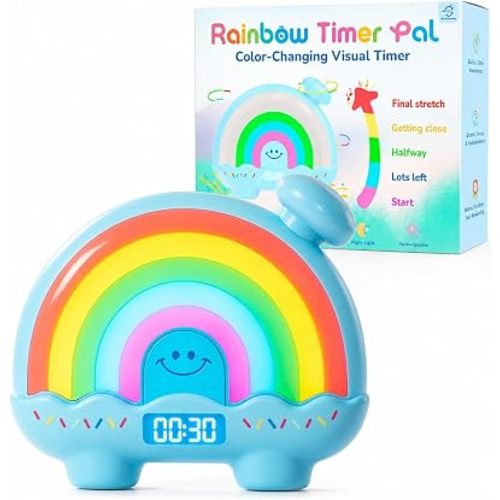 Timer Pal, Rainbow Visual Timer for Kids/Adults, 0-99 Minutes Light Timer