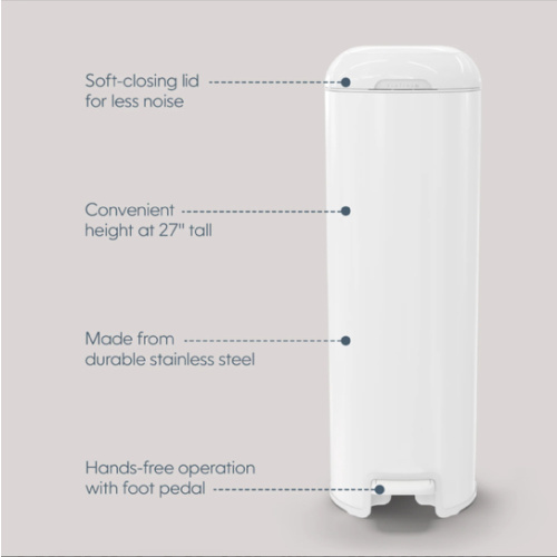 Diaper Genie Platinum Stainless Steel Diaper Pail Gift Set - White