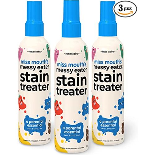 Amazon.com: Miss Mouth's Messy Eater Stain Treater Spray - 4oz 3 Pack Stain Remover - Newborn & Baby Essentials - No Dry Cleaning Food, Grease, Coffee Off Laundry, Underwear, Fabric : Health & Household