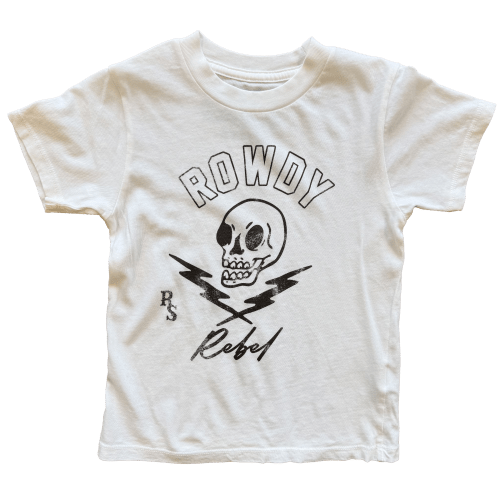 Rowdy Rebel Skull Tee - White