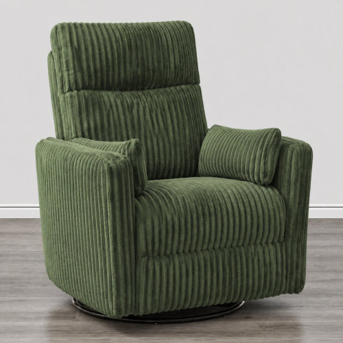 Ebern Designs Sherry Modern Swivel Glider Recliner with Adjustable Backrest & Footrest, Plush Corduroy Upholstery & Reviews | Wayfair