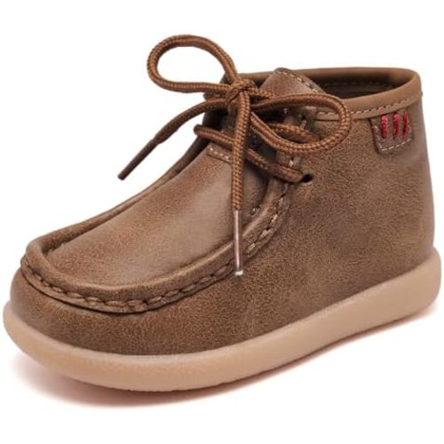 MORENDL Baby Boy & Girl Boots Infant First Walking Shoes Toddler Non-Slip Lace-Up Dress Shoes