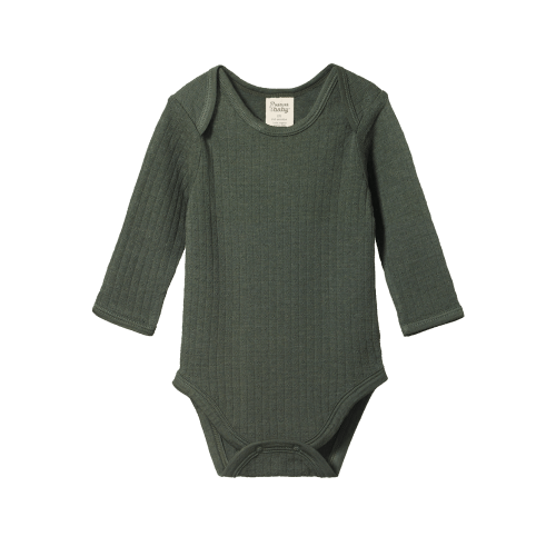 Merino Pointelle Long Sleeve Bodysuit