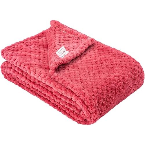 Fuzzy Blanket Fluffy Blanket Coral Fleece 28Wx40L XS-Raspberry
