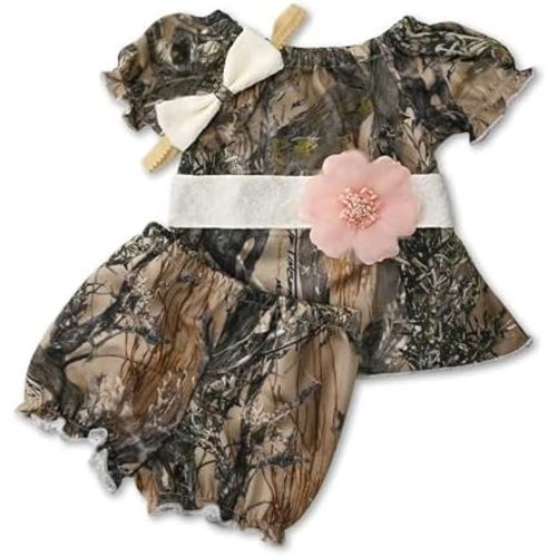 Camouflage Peasant Dress With Bloomers