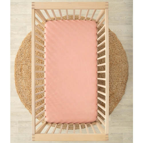 2-in-1 Waterproof Sheet & Mattress Protector Sheet Cot/Crib Tencel Pink