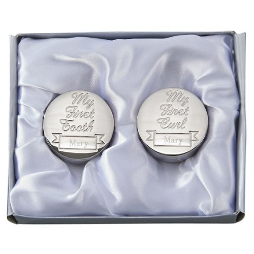Engraved First Curl, First Tooth Box Set for Baby, Round Shape, Free Engraving, Personalized - Etsy