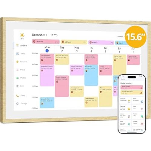 Dragon Touch Digital Calendar 15 inch, Electronic Wall Calendar with Interactive Touch Screen Display for Family Schedule Reminders, Task Rewards, Smart Chort Chart and Digital Picture Frame